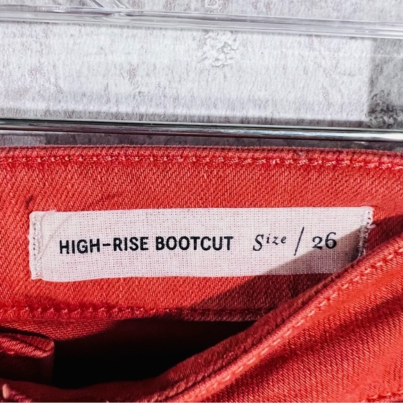 Anthropologie Pilcro Orange High Rise Bootcut Raw Hem Jeans Size 26 - Picture 8 of 9